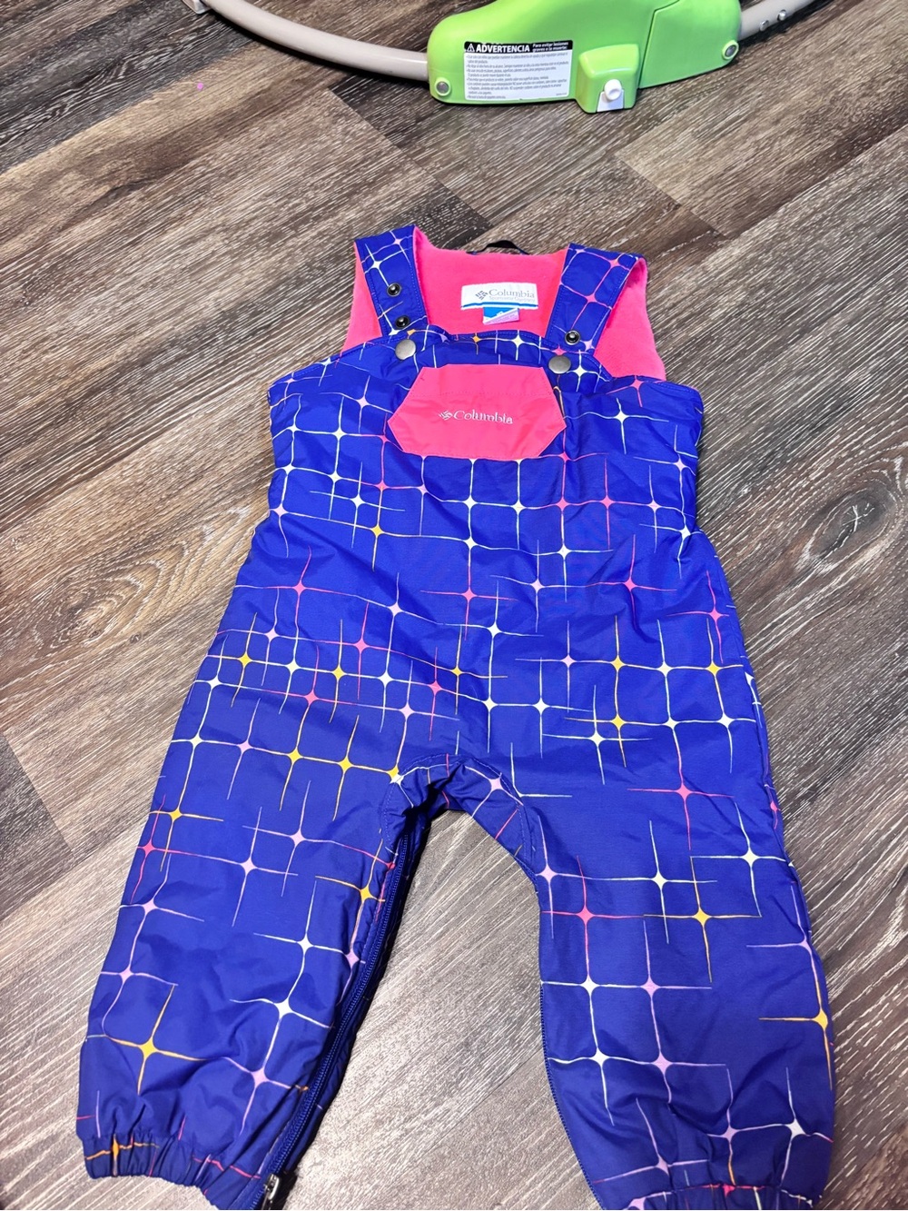 Columbia Purple Snow Bib Overalls with Pink Accents